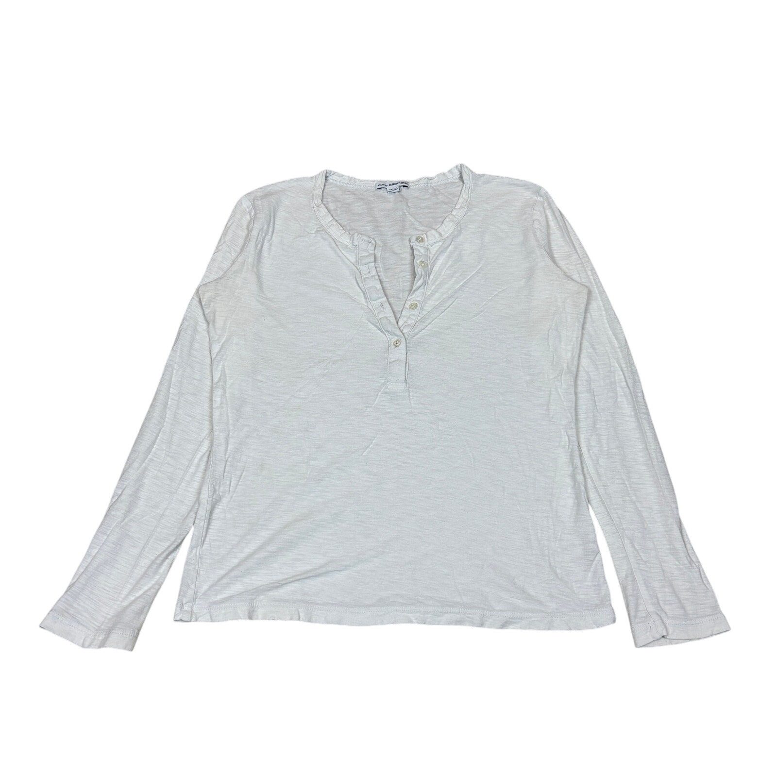 Standard James Perse Long Sleeve Henley Shirt Women's Small Elena Gilbert Y2k